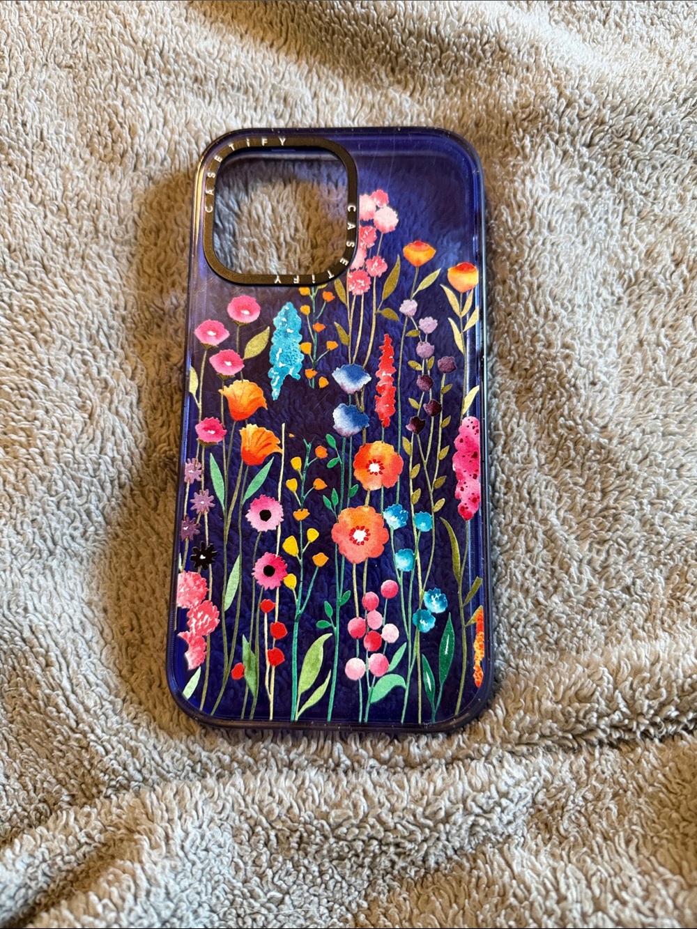 Floral Garden Navy Phone Case - Casetify iPhone 15 Pro